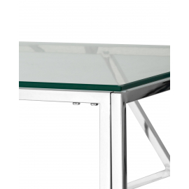 Журнальный столик 55*55 АРТ ДЕКО серебро