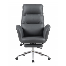 Кресло руководителя TopChairs Solid с оттоманкой серый