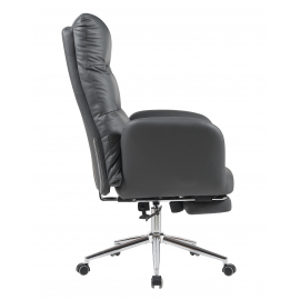 Кресло руководителя TopChairs Solid с оттоманкой серый