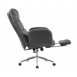 Кресло руководителя TopChairs Solid с оттоманкой серый