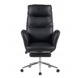 Кресло руководителя TopChairs Solid с оттоманкой черный