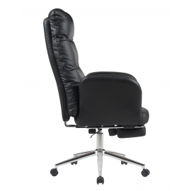 Кресло руководителя TopChairs Solid с оттоманкой черный