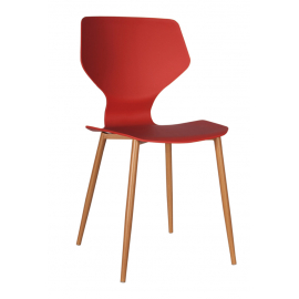 Пластиковый стул Роджер красный на металлических ножках