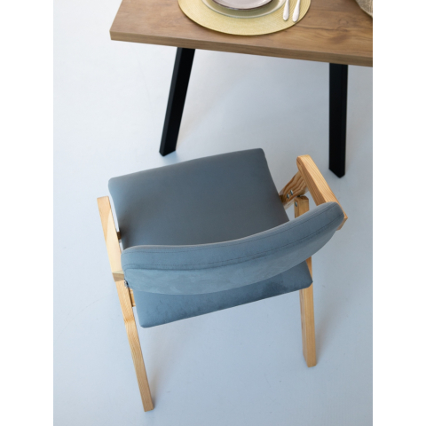 Складной стул Axel каркас натуральный цвет обивка велюр balance 996 серый