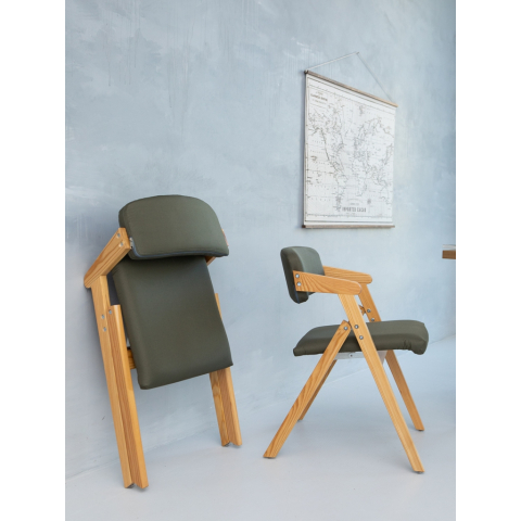 Складной стул Axel каркас натуральный цвет обивка велюр balance 996 серый