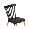 Пластиковый стул Theo черный ножки деревянные цвет бук