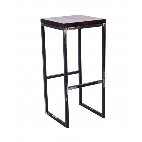 Барный стул Бруклин металлический, сиденье деревянное