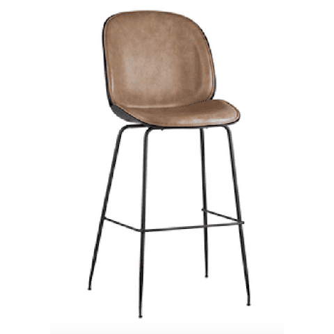 Мягкий барный стул Битл бежевый