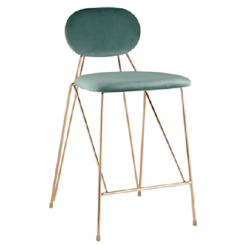 Барный стул Эклипс мятный с мягким сиденьем и спинкой