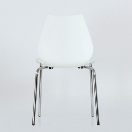 Стул СМН-234 Лила хром металл, стопируемый, белый