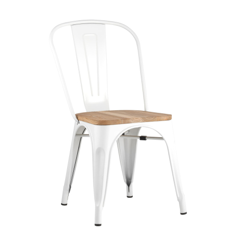 Стул TOLIX WOOD белый глянцевый