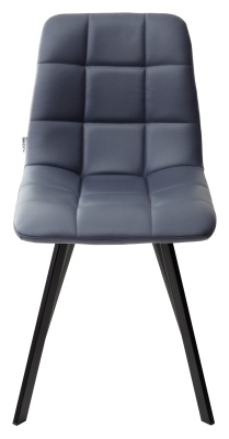 Стул CHILLI SQUARE HK017-09 экокожа серо-черничный / черный каркас