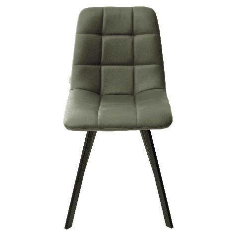 Стул CHILLI SQUARE HK017-22 обивка экокожа серо-эвкалиптовый / черный каркас