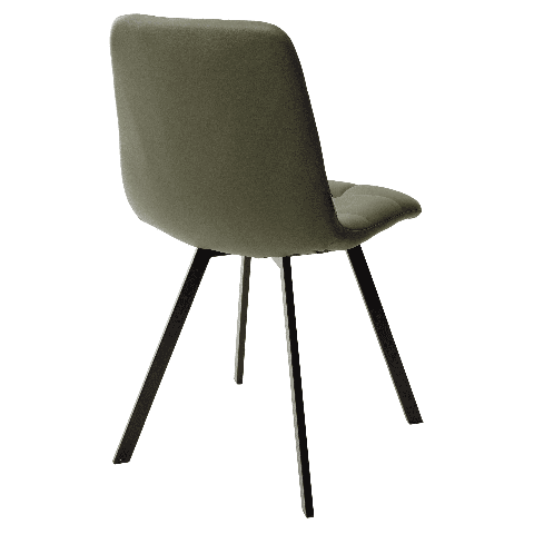 Стул CHILLI SQUARE HK017-22 обивка экокожа серо-эвкалиптовый / черный каркас