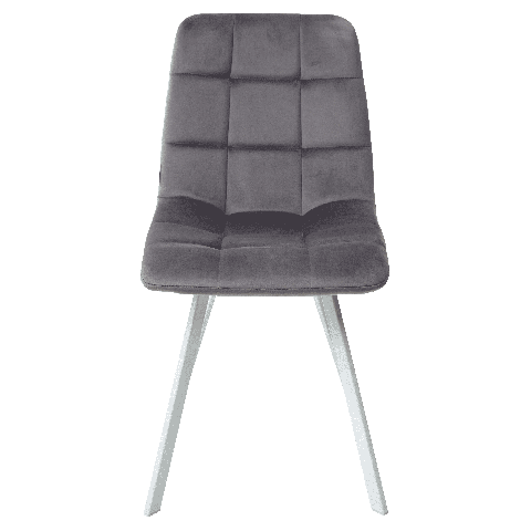 Стул CHILLI SQUARE G108-12 антрацит, обивка велюр / белый каркас
