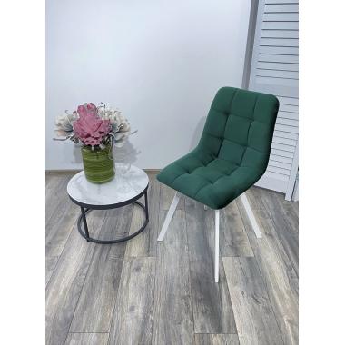 Стул CHILLI-Q SQUARE зеленый #19, велюр / белый каркас