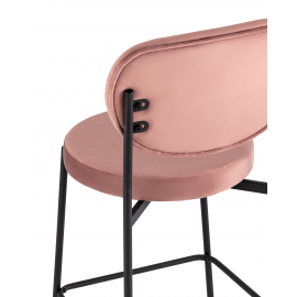 Стул полубарный Барбара NEW велюр пыльно-розовый