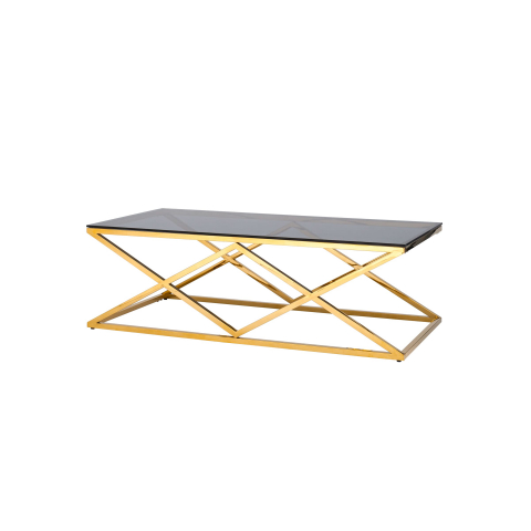 Журнальный стол 120*60 ИНСИГНИЯ золото стекло smoke