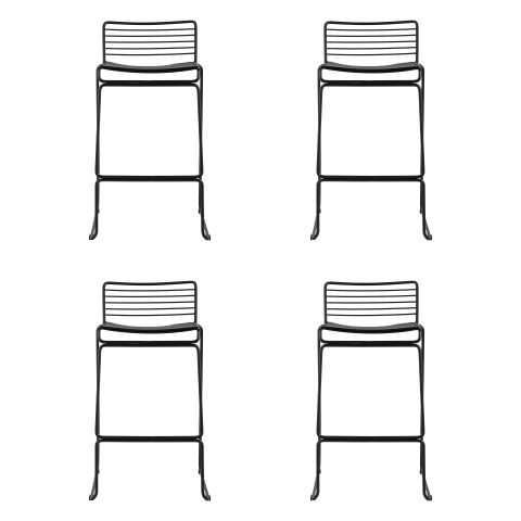Стул полубарный Danny, черный, с черной подушкой 4 шт