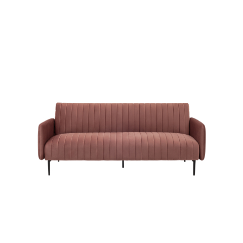 Диван прямой Дрезден велюр пыльно-розовый раскладной