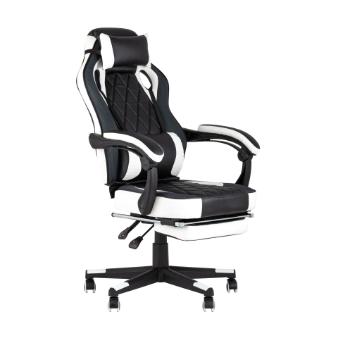 Кресло игровое TopChairs Virage черно-белое