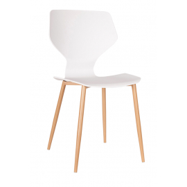 Пластиковый стул Роджер белый на металлических ножках