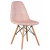 Стул Eames Soft цвет сиденья пудрово-розовый велюр (HLR-39), цвет основания светлый бук