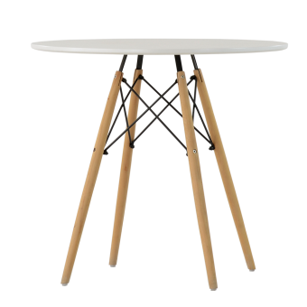 Стол Eames DSW d=800 мм цвет белый, ножки деревянные