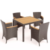 Комплект плетеной мебели для летнего кафе AFM-440B 90x90 Brown (4+1)
