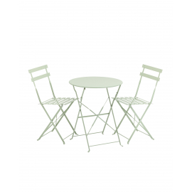 Комплект стола и двух стульев Бистро светло-зеленый