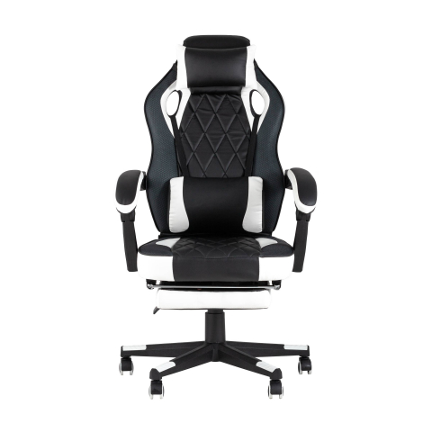 Кресло игровое TopChairs Virage черно-белое