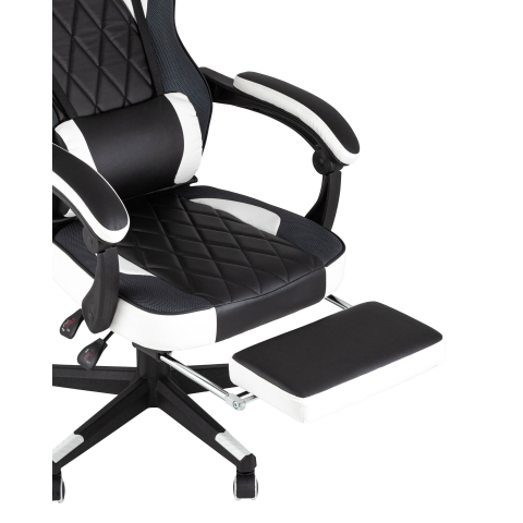 Кресло игровое TopChairs Virage черно-белое