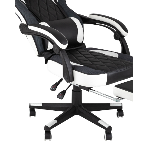 Кресло игровое TopChairs Virage черно-белое