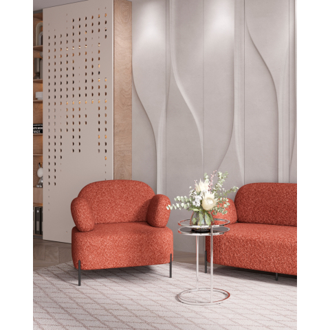 Кресло Кэнди ткань букле коралловый