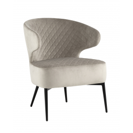 Кресло лаунж Royal велюр серо-бежевый