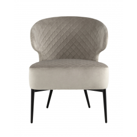 Кресло лаунж Royal велюр серо-бежевый