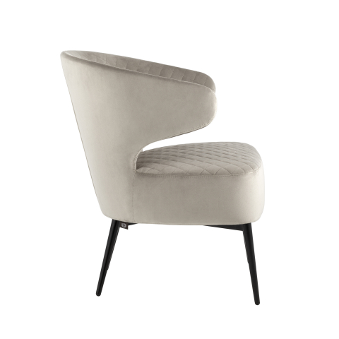 Кресло лаунж Royal велюр серо-бежевый