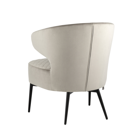 Кресло лаунж Royal велюр серо-бежевый