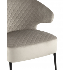 Кресло лаунж Royal велюр серо-бежевый