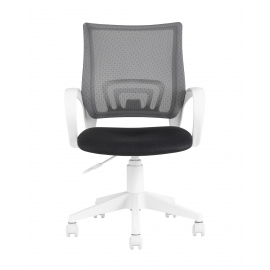 Кресло офисное TopChairs ST-BASIC-W серый крестовина пластик белый