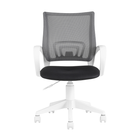 Кресло офисное TopChairs ST-BASIC-W серый крестовина пластик белый