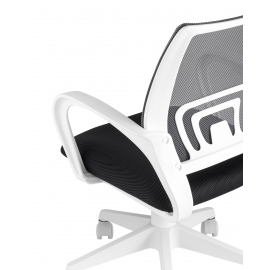 Кресло офисное TopChairs ST-BASIC-W серый крестовина пластик белый