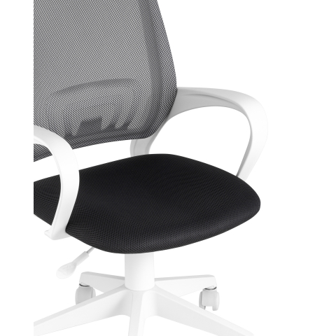 Кресло офисное TopChairs ST-BASIC-W серый крестовина пластик белый