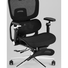 Кресло офисное TopChairs Prodigy с оттоманкой черный