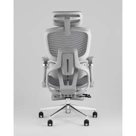 Кресло офисное TopChairs Prodigy с оттоманкой серый