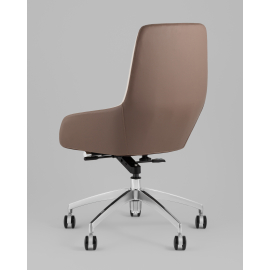 Кресло офисное TopChairs Soulo светло-серый, коричневый