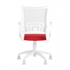 Кресло офисное TopChairs ST-BASIC-W красная ткань крестовина белый пластик