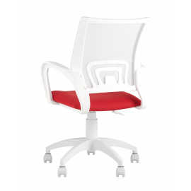 Кресло офисное TopChairs ST-BASIC-W красная ткань крестовина белый пластик