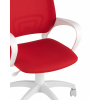 Кресло офисное Topchairs ST-BASIC-W спинка белая сетка сиденье красная ткань крестовина белый пластик