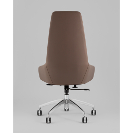 Кресло руководителя TopChairs Soulo светло-серый, коричневый